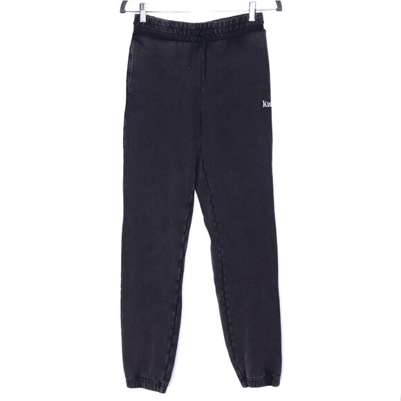 KITH Washed Chelsea Sweatpant Black Straight Leg Drawstring Women's XS - Picture 1 of 9